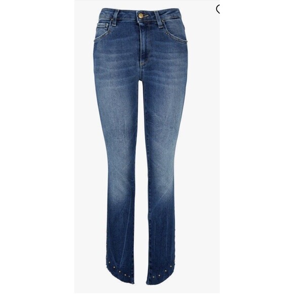 ACYNETIC Italy DENIM Loren Grommet Hem Skinny Ankle Jean 26 Us 2 4 - Picture 1 of 13